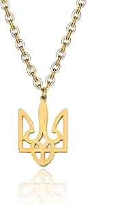 SIPURIS Ukraine Necklace Ukrainian Trident Necklace for Men