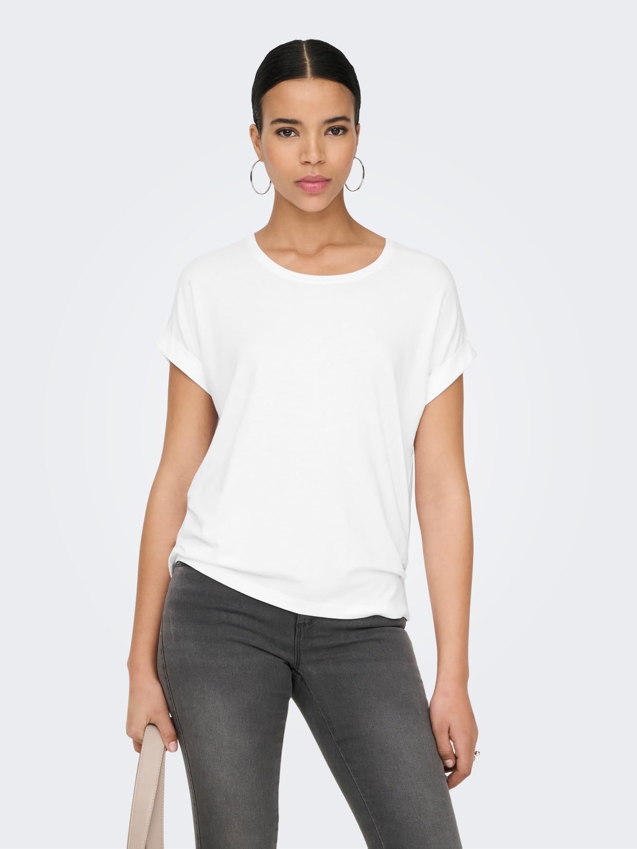 ONLY kadın T-Shirt Onlmoster S/S O-Yaka Üst Noos Jrs