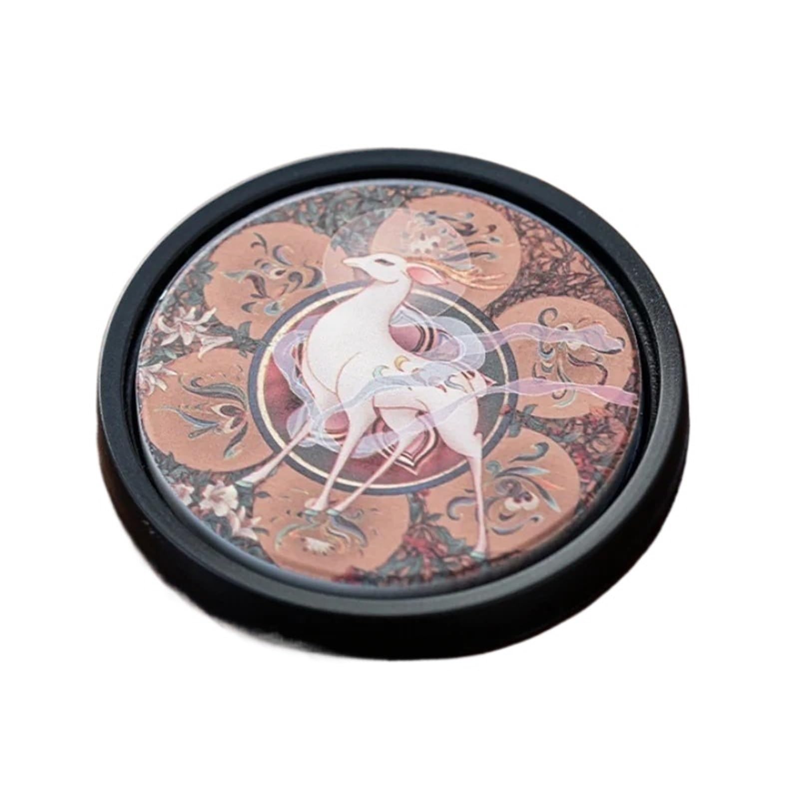 2pcs Vintage Simple Ceramic Round Coasters Heat Insulation Absorbent Anti-scald Coaster Home for kitchen(Color7)