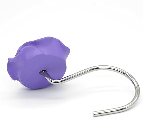 Miniatura 5 de BEAVO Ganchos para cortina de ducha, ganchos decorativos para el hogar, ganchos para cortina de ducha a prueba de óxido, anillos de resina con rosas