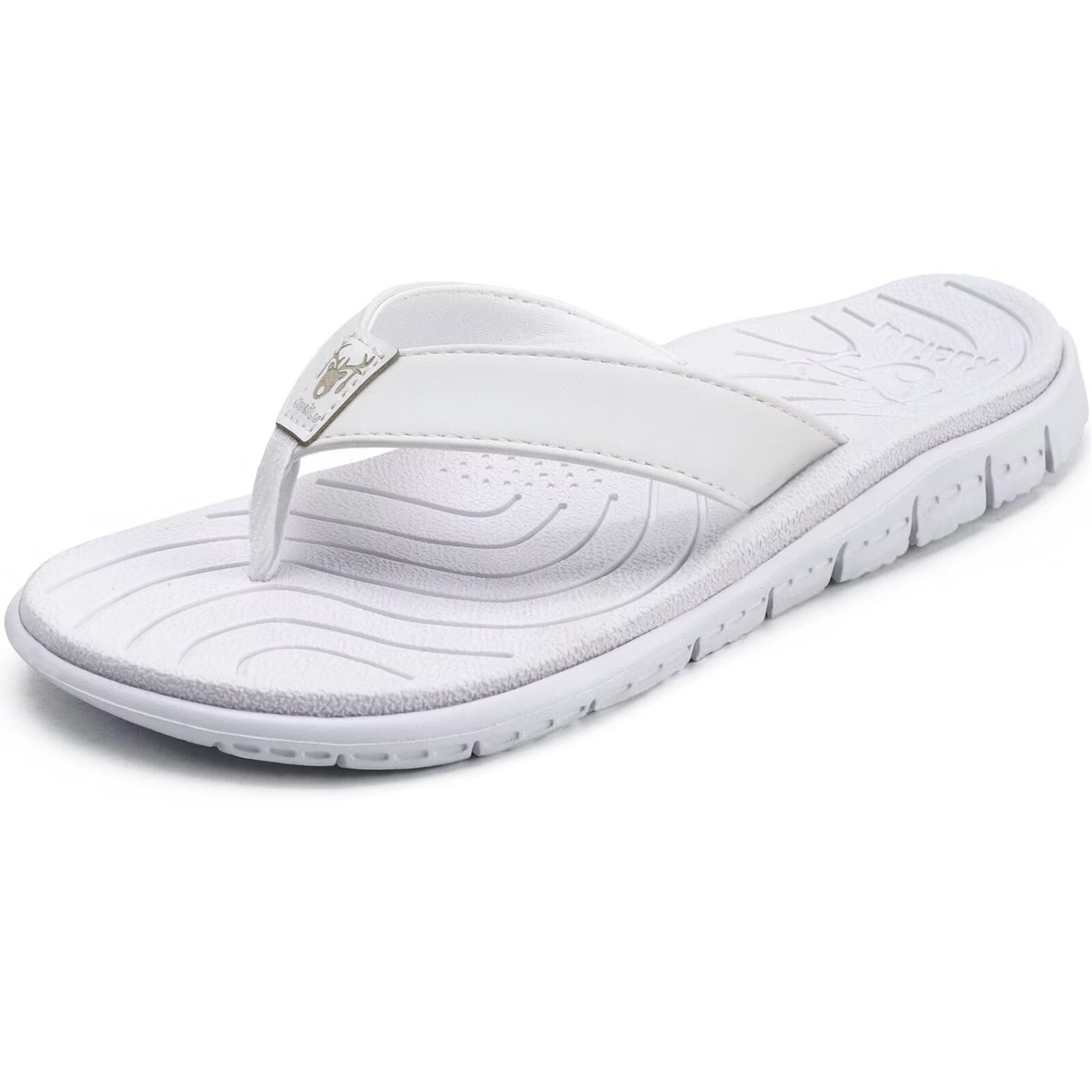 KuaiLu Womens Casual Flip Flops with Comfortable Arch Support Yoga Mat Summer Beach Walking Thong Cushion Sandals Lightweight Flats Non-Slip Shoes