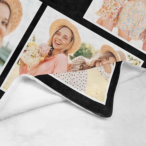 Miniatura 6 de Artsadd Manta personalizada con collage de texto fotográfico, manta de fotos personalizada para hombres, mujeres, él o ella, manta personalizada
