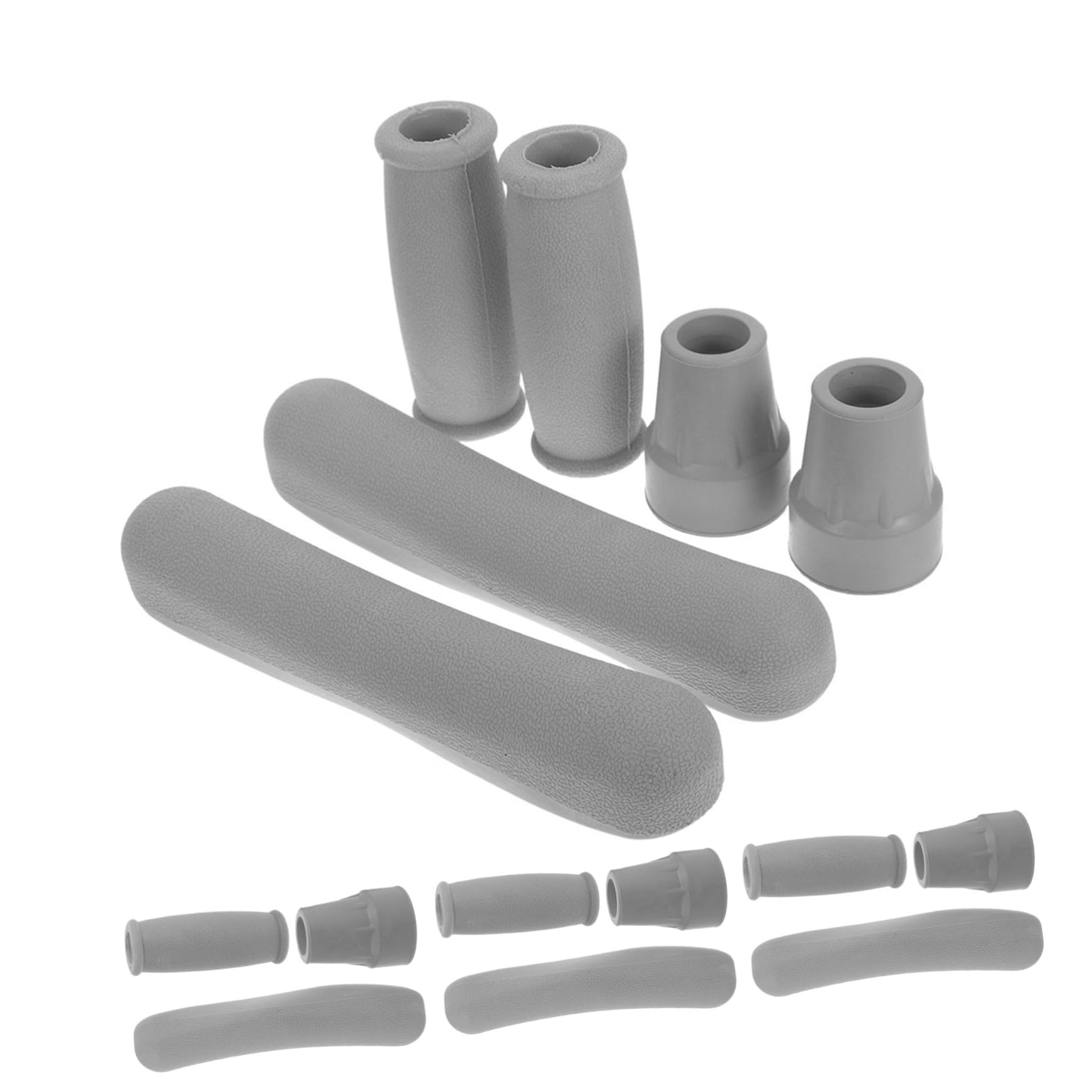 4 Set Kit per Stampelle con Cuscinetti Sottoascellari Regolabili Impugnature Ergonomiche Antiscivolo e Puntali in Gomma per Bastoni da Passeggio Supporto Confortevole e Stabilità