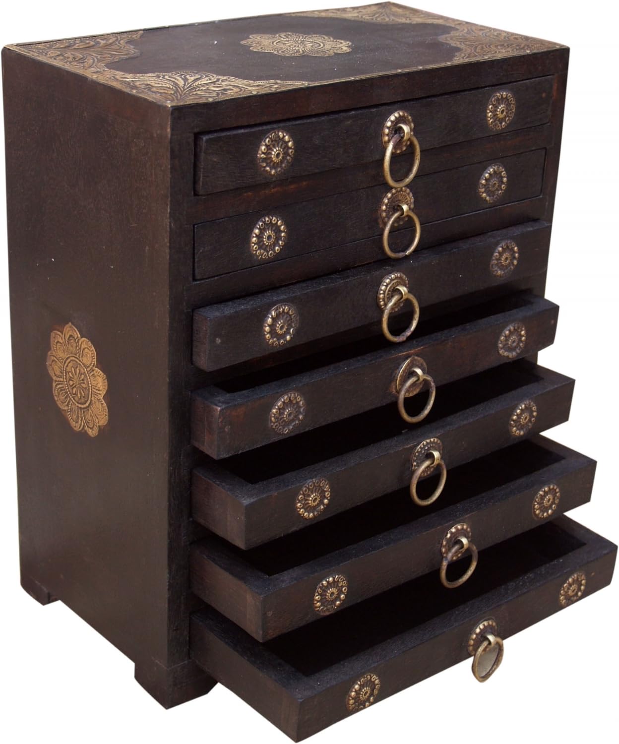 Guru-Shop Armadio a Cassetti, Armadietto Della Farmacia, Armadietto dei Gioielli - Modello 1, Marrone, 32x23x13 cm, Lattine, Scatole Cofanetti