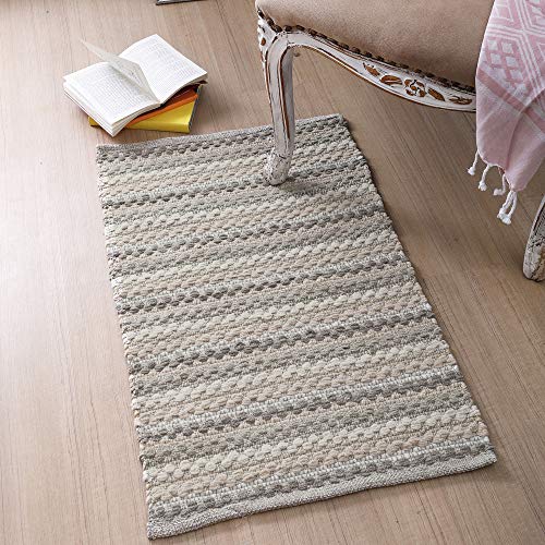 The Beer Valley Chenille Area Rugs 2X3'- Linen Combo With Soft Absorbent ,Handmade From Cotton, Unique For Bedroom, Living Room, Kitchen, Nursery And More,Entry Way Rug,Kitchen Rug #TOP11