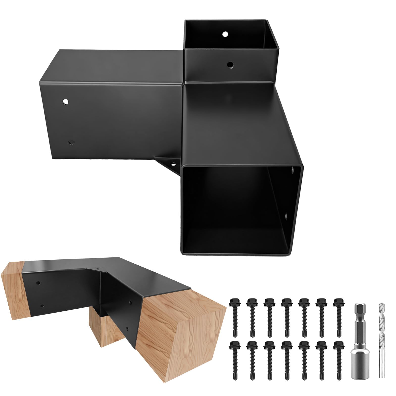 Kit support pergola 3 d'angle droit 9x9cm pour ossature bois