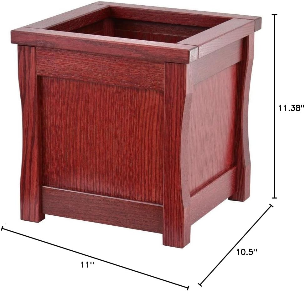 Medium wooden trash can. Mission style. Oak. TE-1366
