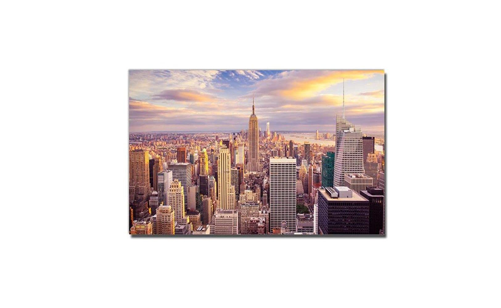XtremeSkinsFramed Canvas - Wall Decor for Living Room, Bedroom, Office, Hotels, Drawing Room (22in X 14in) - New York City Buildings