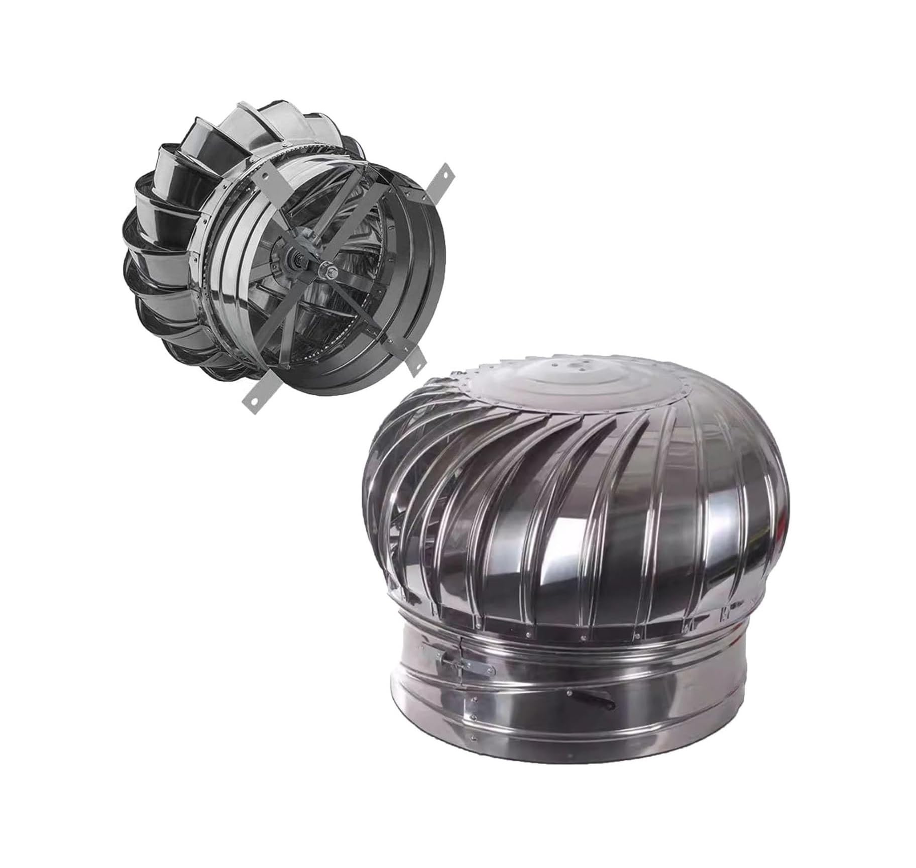 304 Stainless Steel Rotating Chimney Cap 2.9" 4.3" 8.6" Anti-Downdraught Weatherproof Fireplace Screen Cover 1 Pack(6.2")