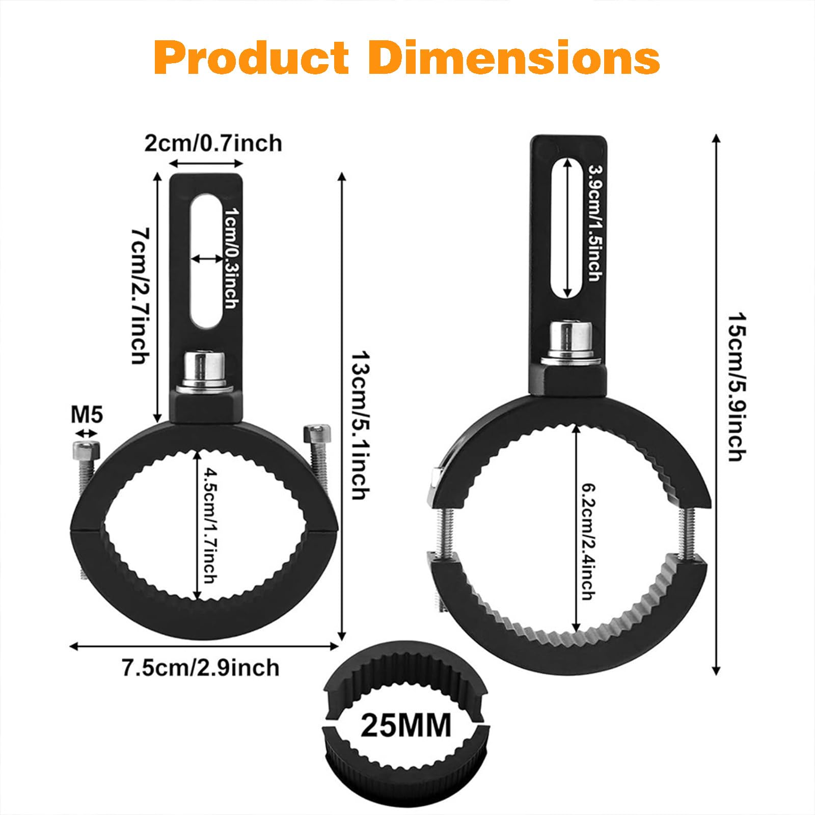 JVHLOV 2 Pièces Support Phare Moto Universel 38-60 Mm - Fixation Lampe Fourche Antibrouillard