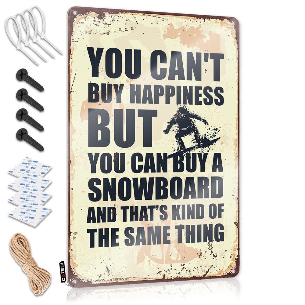 Whiskey Signs For Home Bar You Can'T Buy Happiness But Can A Snowboard Sign Pool Signs And Decor Outdoor Cheers Tin Sign(30X40CM)