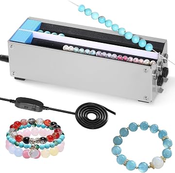 Electric Beading Machine, Multifunctional Bead String Machine,2 Channels Portable Bead Threading, for Jewelry Bracelets Necklace Making