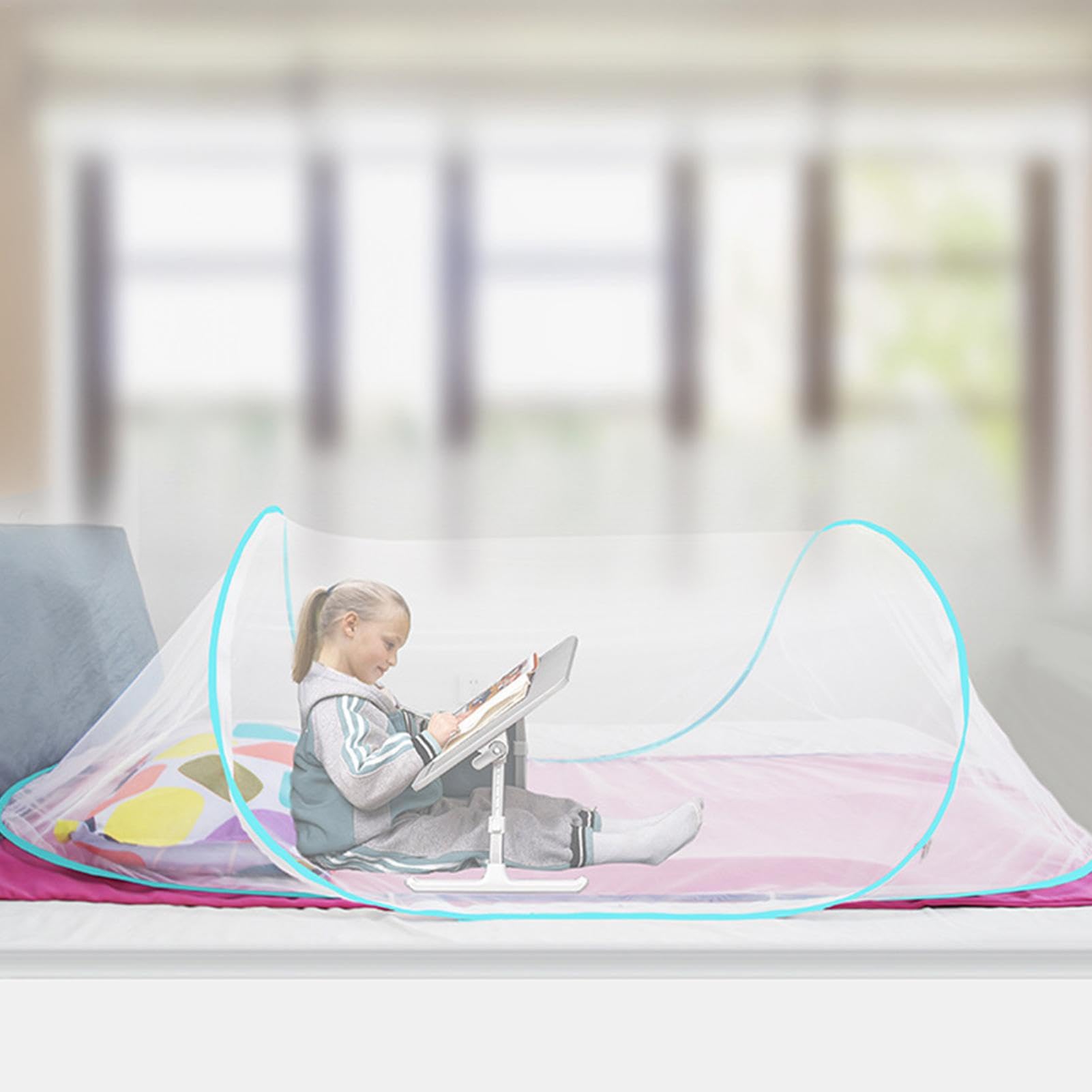 Zanzariera Letto - Zanzariera Pieghevole Per Letto Singolo | Zanzariera Pop Up Per Letto Portatile Da Viaggio | Da Viaggio Pieghevole Portatile A Maglia Fine, Adatto Per Uso Interno Ed Esterno