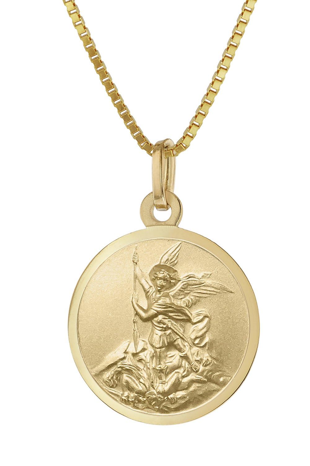 trendor Erzengel Michael Anhänger Gold 333 an goldplattierter Kette 41428