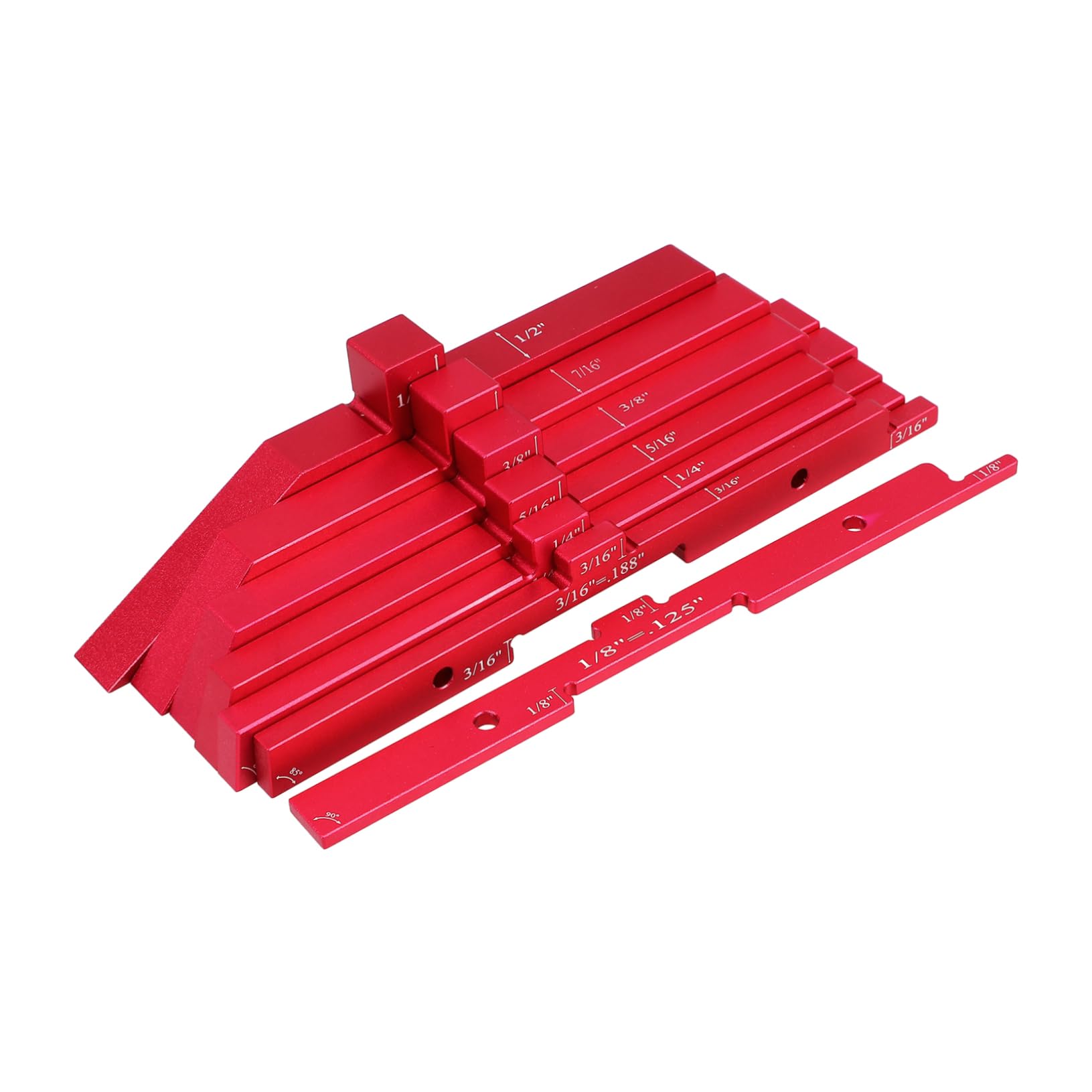 Holibanna 7pcs Adjustable Height Gauge Blocks Red Woodworking Setup Blocks Router Table Setup Bars Essential Woodworking Tools-image-18