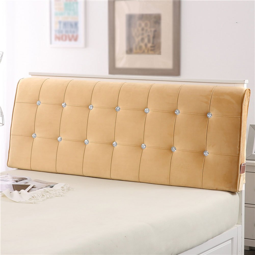 FLHSLY Bedside Cushion Back Wedge Backrest Waist Lower Back Support Cushion Reading Pillow Posture Correction Fiber Cotton Solid Color,Brown,200 * 10 * 60Cm