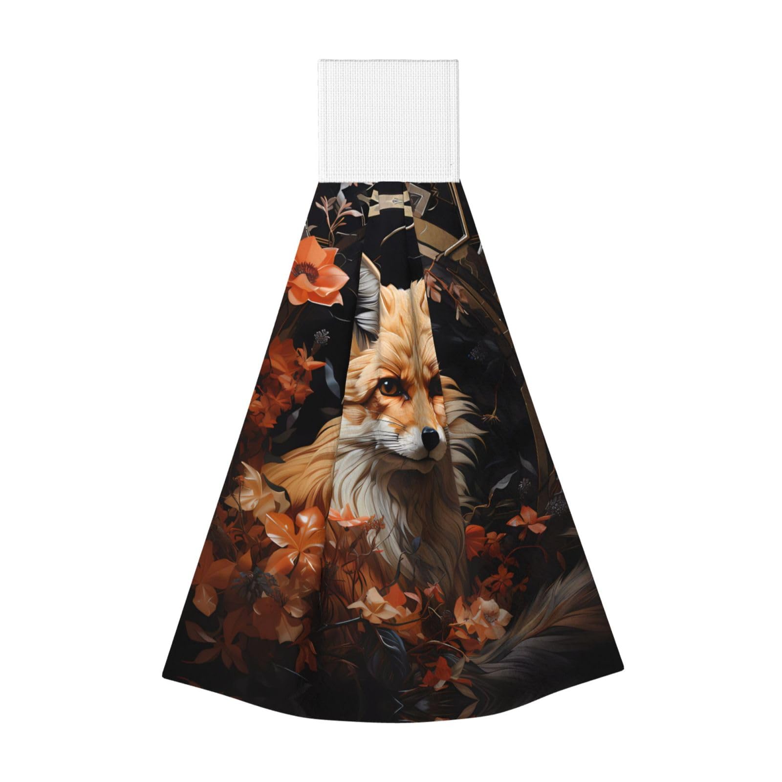 Fox and Flowers Highly Absorbent Dish Towels Soft Coral Fleece Wipe