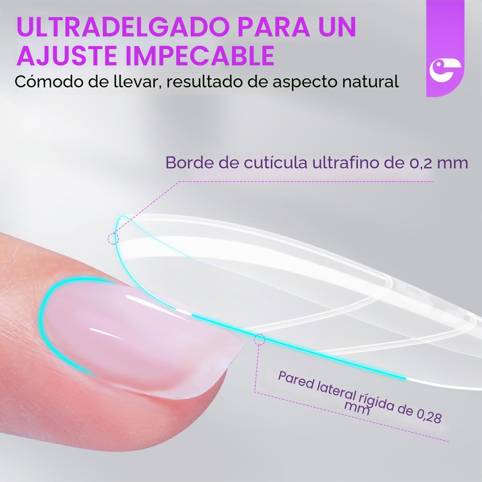Gelike ec Formas de uñas profesionales dobles para gel constructor: diseño sándwich formas de uñas 240 piezas 15 tamaños – para extensiones de gel impecables – Fácil para bricolaje y salón