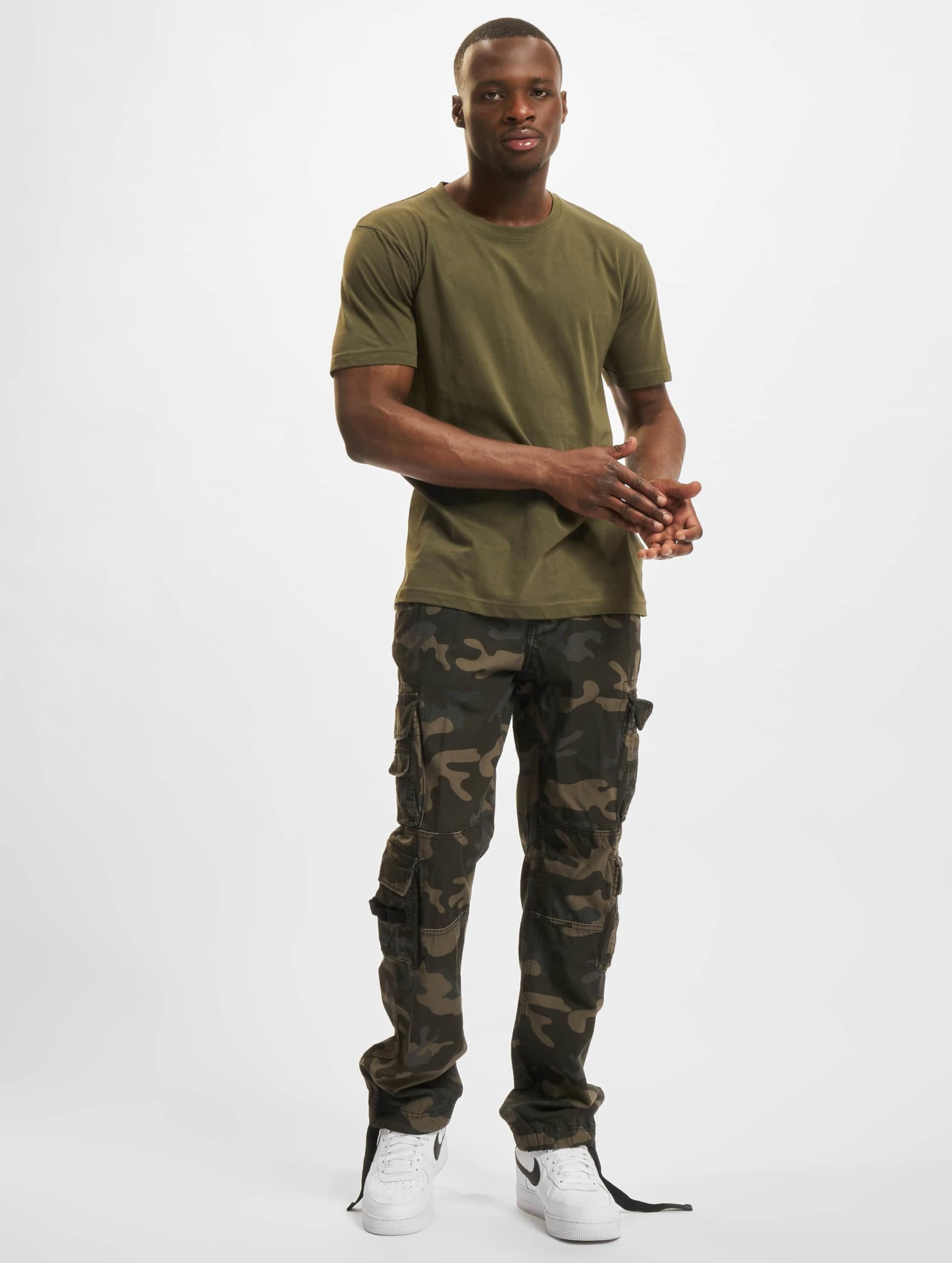 Brandit Pure Vintage Hombre Pantalones Cargo Negro Ancho