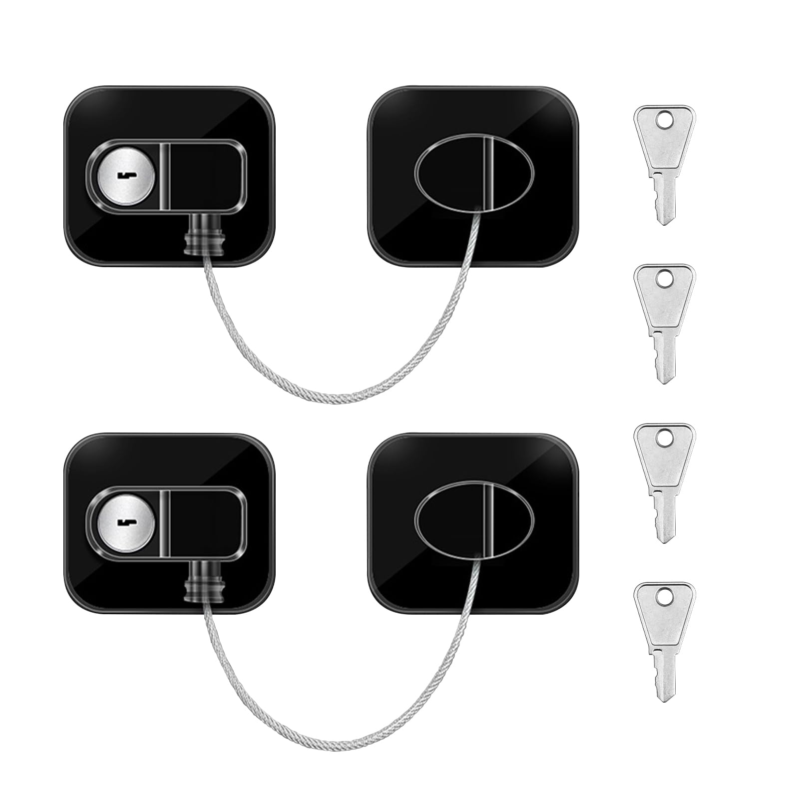 NIXRETPack of 2 Fridge Lock Black Child Lock Self-Adhesive