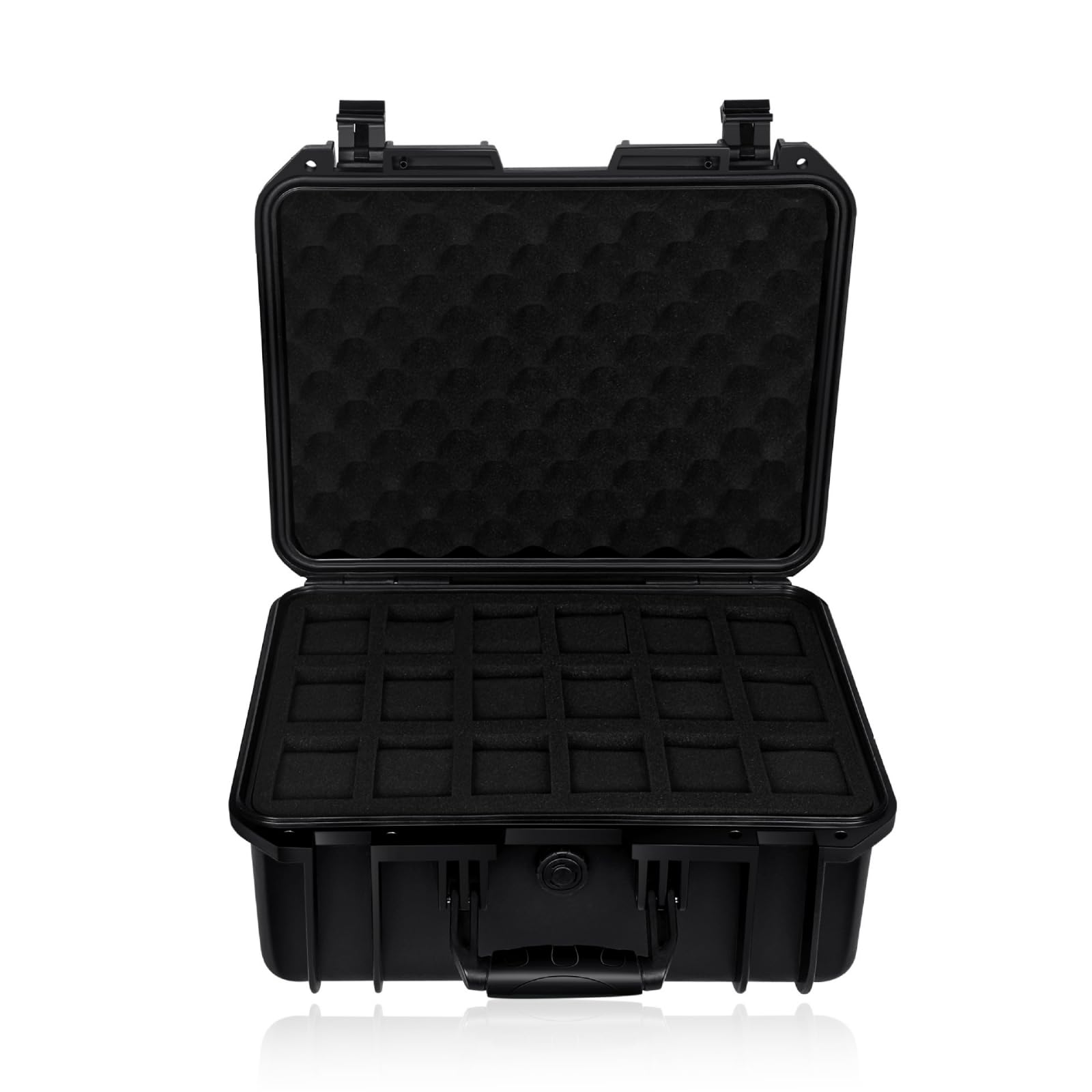 Estuche Rígido Portátil con Cierre, Modelo 382816, Estuche De Transporte Portátil con Espuma Protectora para 16 Relojes
