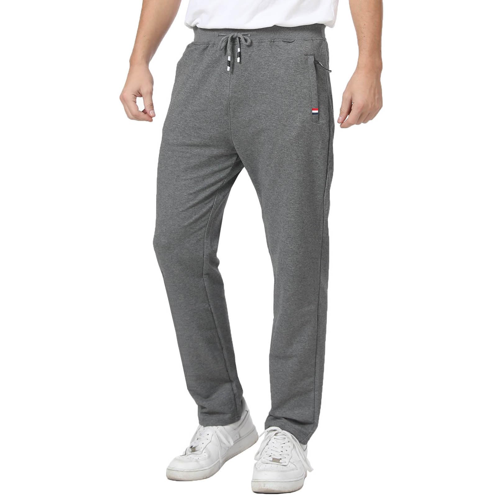 JustSun Jogginghose Herren Baumwolle Trainingshose Freizeithose mit Reißverschlusstaschen
