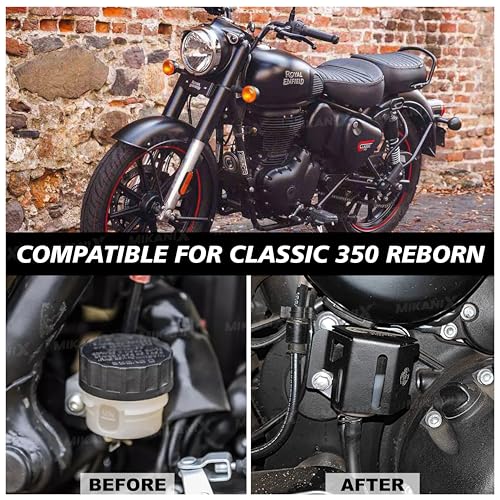 Image of MIKANIX Premium Classic 350 Be Reborn Next Gen Brake Oil Container Guard Compatible With /For Royal Enfield (Black)