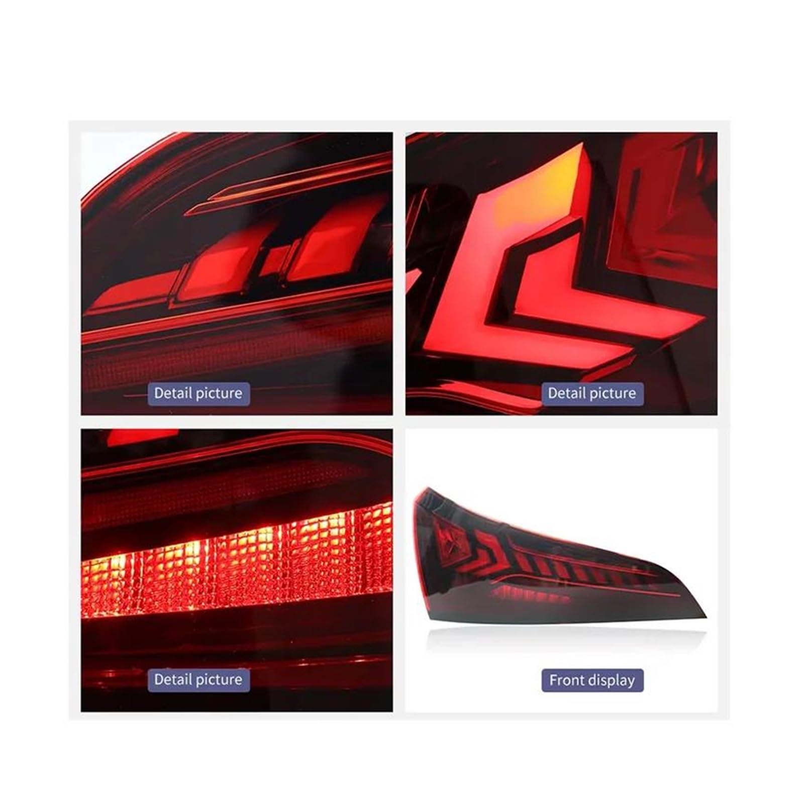 Genérico Para Q5 2008-2017 Freno funcionamiento trasero Luz señal giro secuencial 2PCS Luces traseras LED para automóvil Kit De Luces Traseras(2pc Red C)