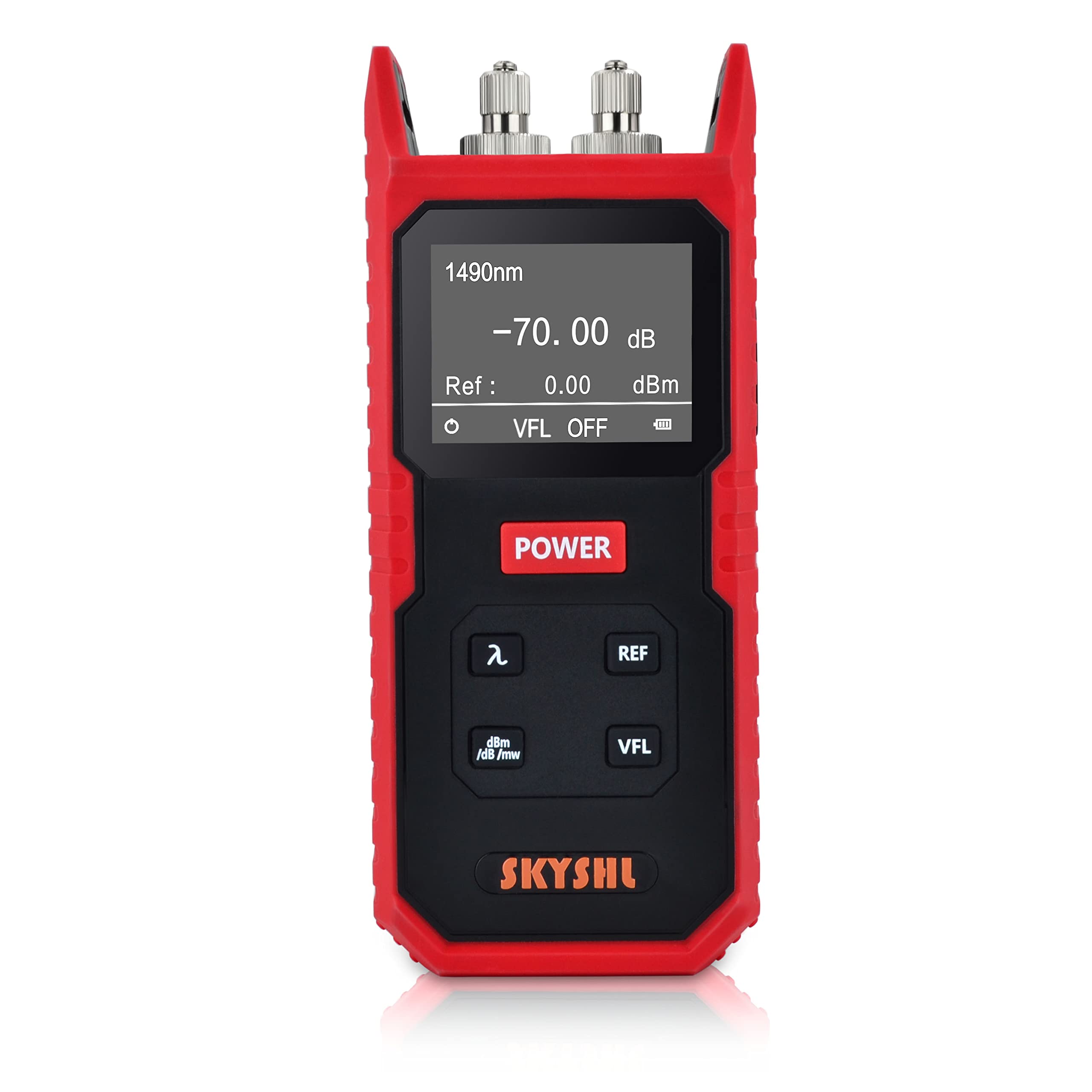 800nm~1700nm Wattmètre Optique (VFL Intégré) -70~+8dBm FTTH Puissance Metre Optique Optical Fiber Power Meter avec 2,5mm Universel Connecteur,SC,FC,LC UPC Adaptateur(SS101PVA)