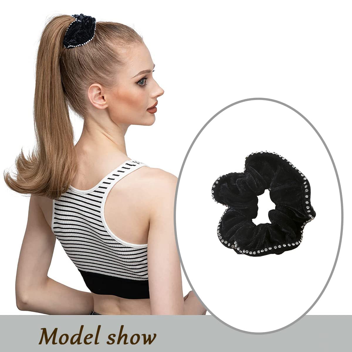 ?New Sophi Black Velvet Scrunchie 6 Pack Beauty Hair Accessories Ponytail Amazon.com : CEELGON Black Big Velvet Scrunchie 6.5 Inches  main image 3