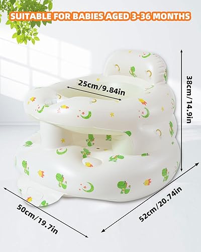 Miniatura 10 de Asiento inflable para bebés de 3 a 36 meses, silla de bebé con bomba de aire integrada, asiento de piso para bebé, asiento Bumbo para aprender a