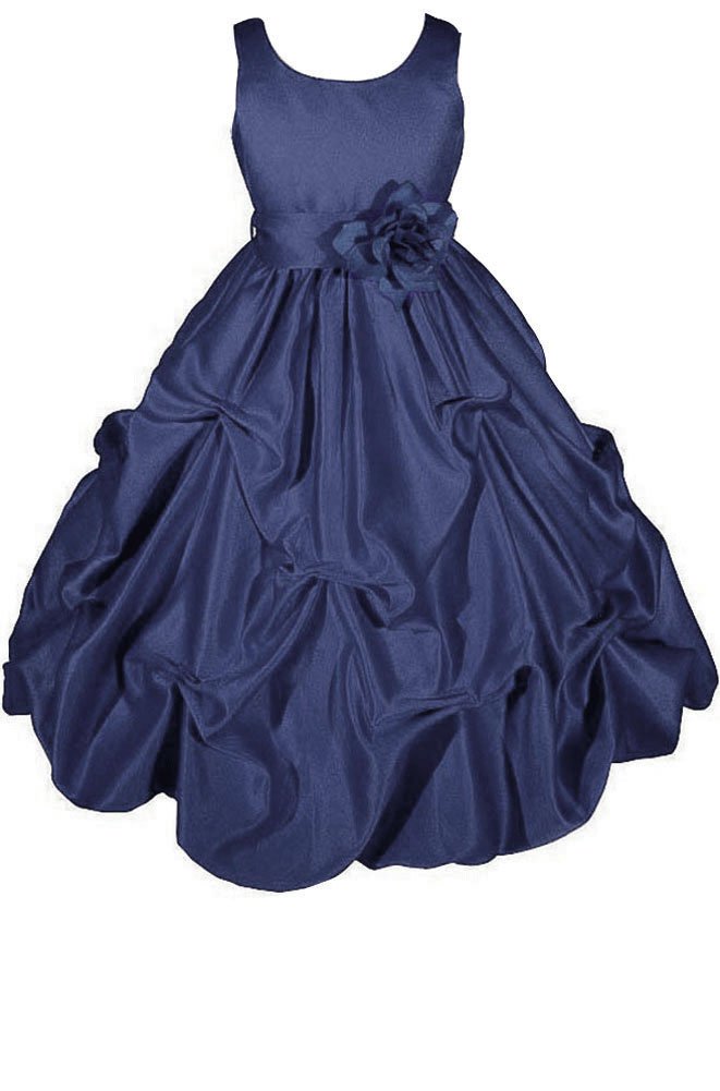 AMJ Dresses Inc Big Girls' Satin Flower Girl Communion Dress