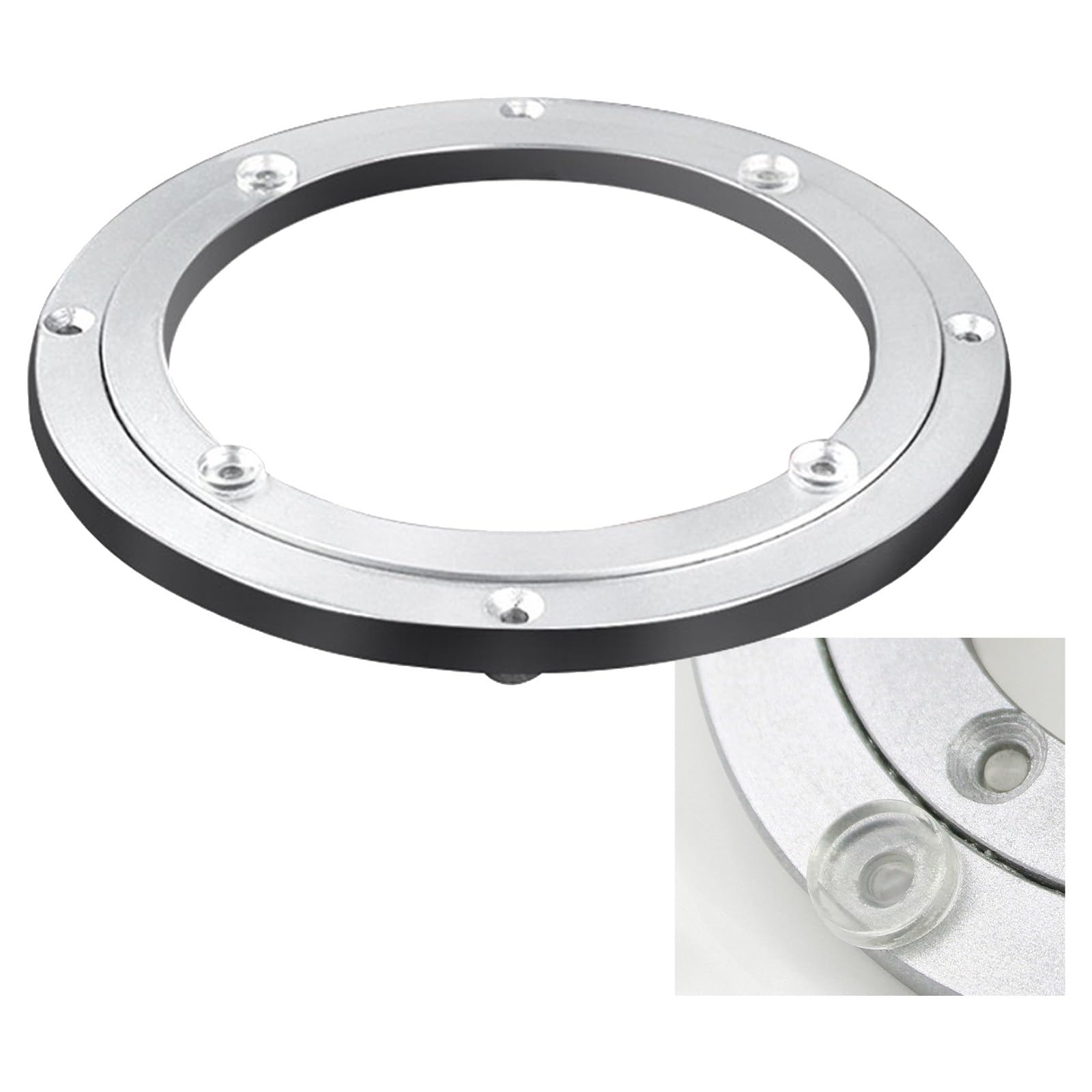 Round Table Turntable Bearing Aluminum Alloy Turntable Seat, Lazy Susan Hardware Rotating Plate, Suitable for Rotating Plate(15.3inch)