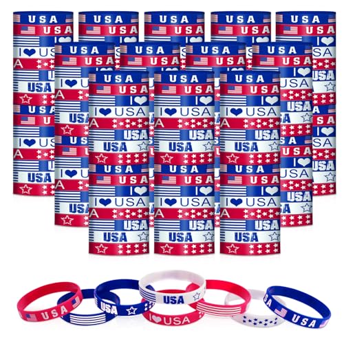 Bracelets en silicone drapeau américain pour partager la fierté US