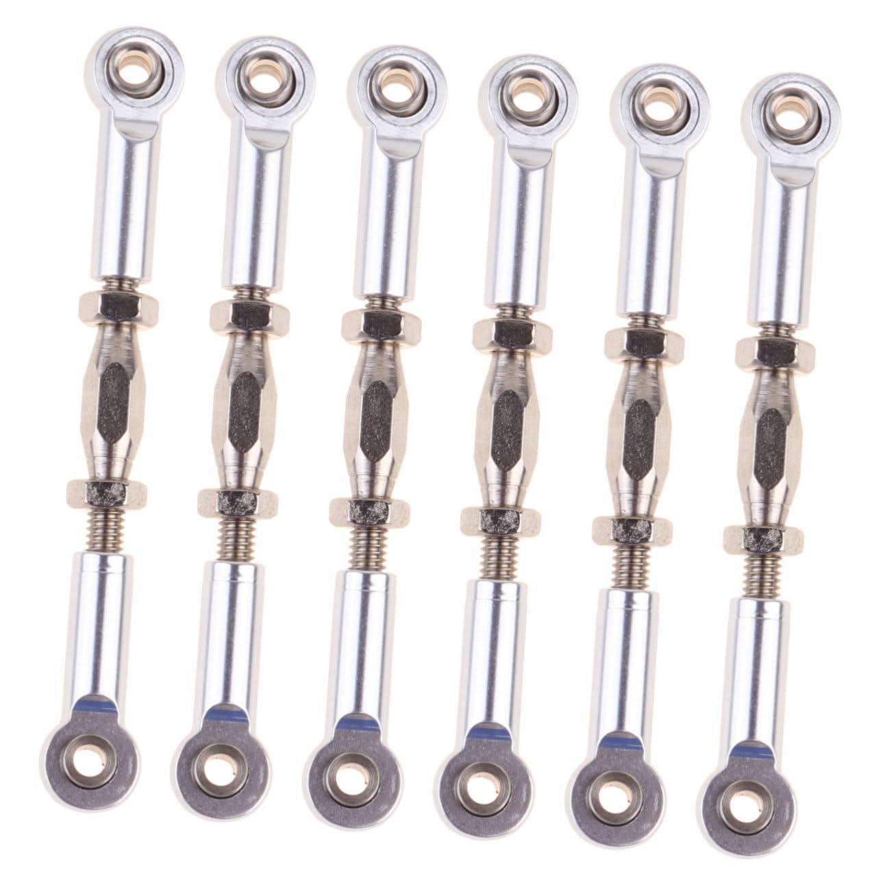 BESPORTBLE Adjustable Linkage Rods 6 Pack 71mm Aluminum Turnbuckles for Trucks Perfect for 1/10 Car Upgrade Accessories
