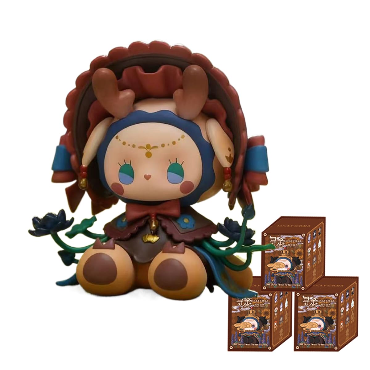 Emma Secret Forest Seeking Fragrance Series Blind Box Action Figures Mystery Box Cute Random Toys Birthday Gift Christmas Collectible Toy for Desktop Ornaments, 3PCS