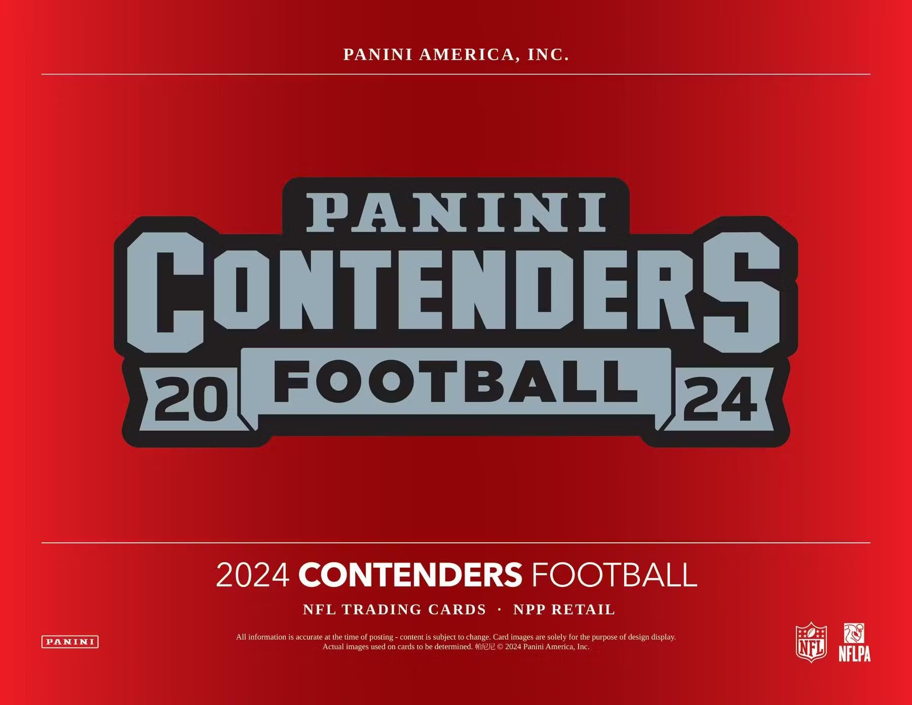 Panini Contenders 2024-25 - Caja de fútbol Americano de la NFL, Tarjetas coleccionables Oficiales, Incluye Paralelos exclusivos de Blaster, boletos e Insertos para novatos, Caja sellada al por Menor