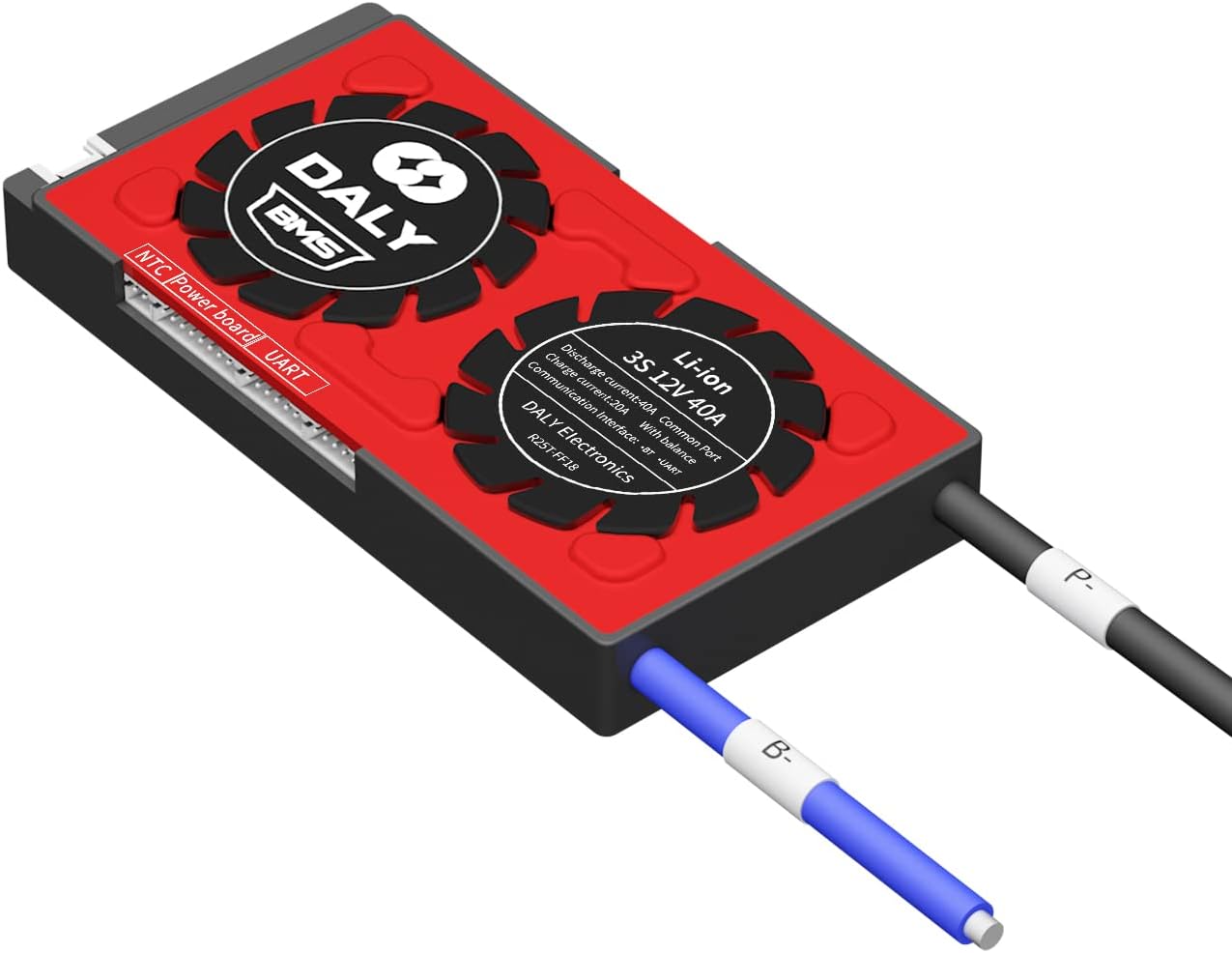 DALY Smart BMS Li-ion 3S 12V 40A with Bluetooth BMS Real-Time Monitoring for Rated 3.7V Lithium Battery Pack Power Wheels Motors(Smart BMS,40A)