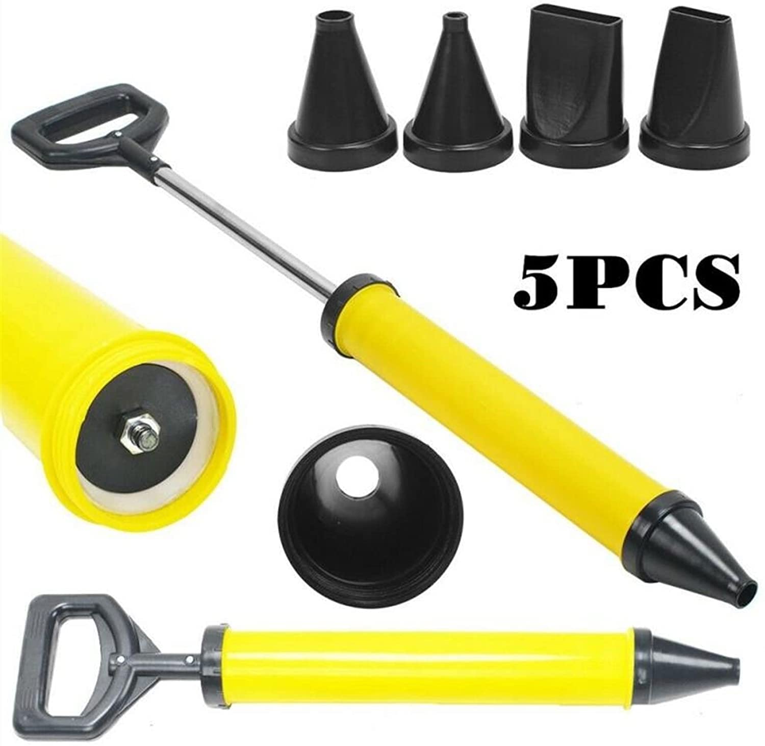 Drop Ship Pistola per Silicone in Acciaio Inossidabile Pompa per Calce in Cemento Set di 4 ugelli Applicatore per spruzzatore per Malta per Malta Strumenti di riempimento per Malta per calafataggio,