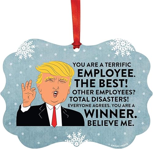 Miniatura 76 de Andaz Press Presidente Donald Trump Fancy Frame Recuerdo Adorno de Navidad, Regalo de broma de Técnico de Farmacia, 1 paquete, divertidas ideas