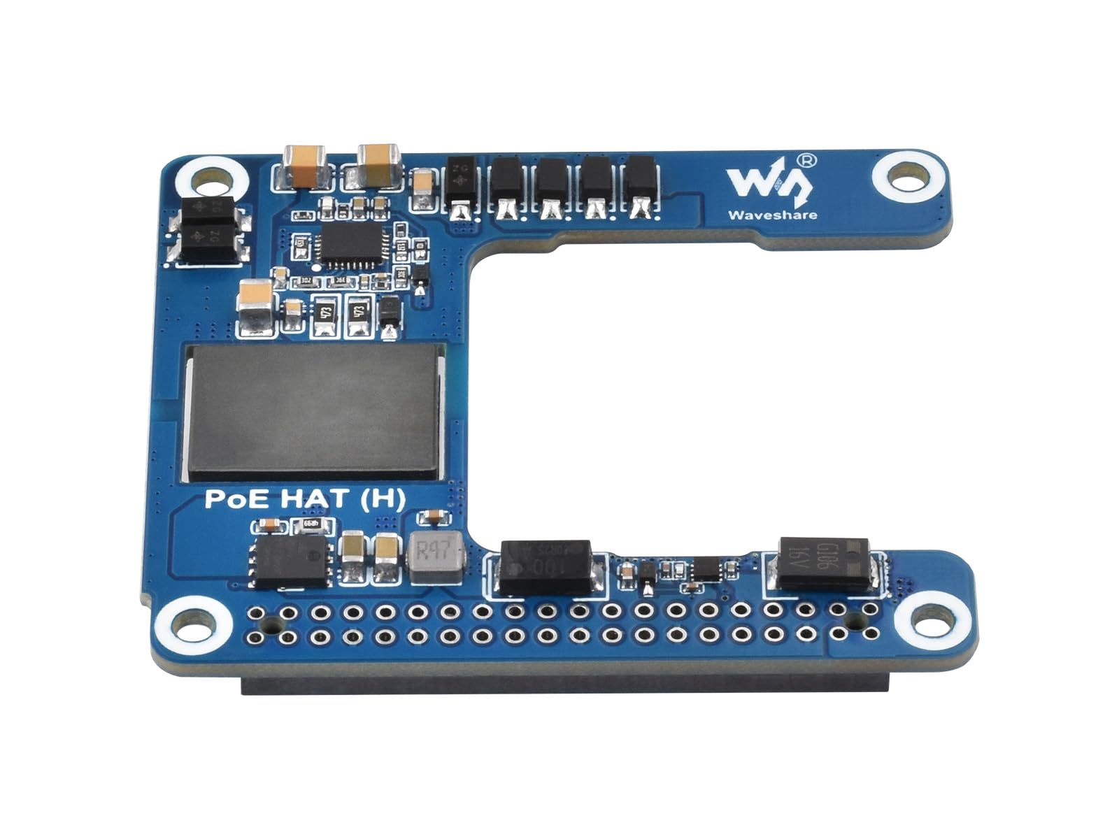 Photo 1 of waveshare PoE HAT (H) for Raspberry Pi 5 / CM 5,Power Over Ethernet HAT (H) Expansion Board,802.3af/at Network Standard,Isolated Switched-Mode Power Supply,5V 5A Output