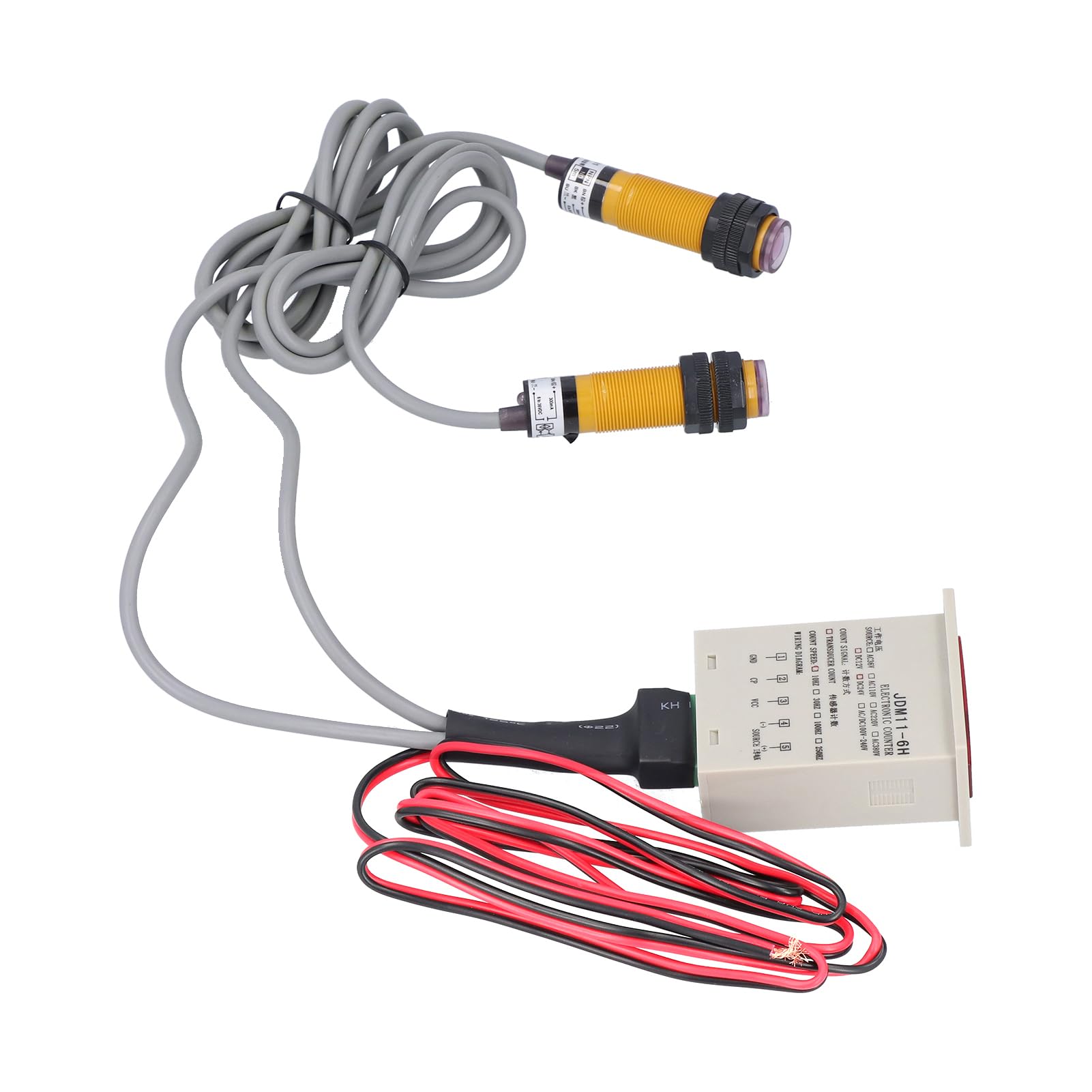 Contador Electrónico LED, Panel de Contador de Pantalla Digital Inductivo JDM11 6H, Herramienta de Conteo de Instalación con Tres Métodos de Conteo (DC12-24V)