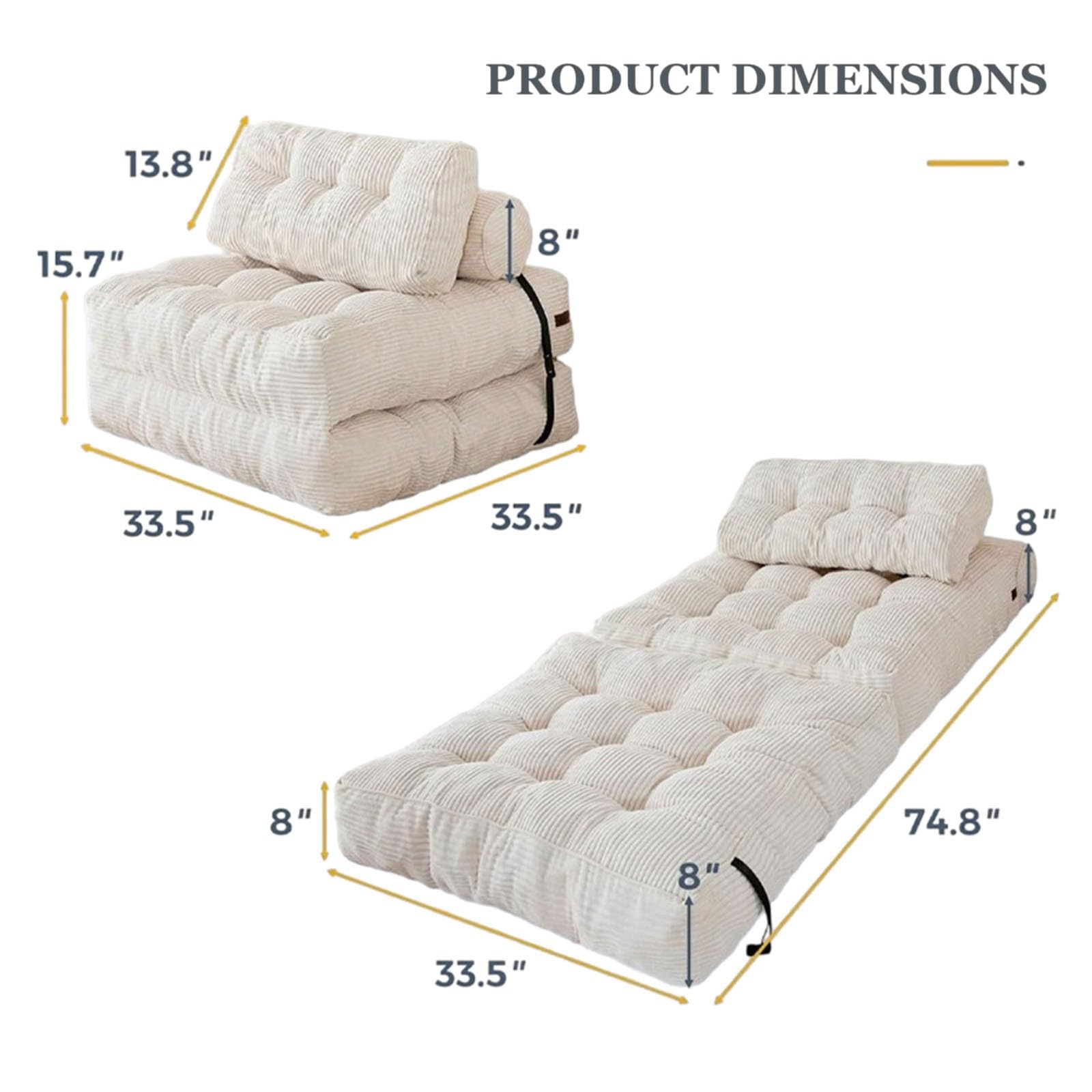 Sofa rozkładana, przenośna, rozkładana, wygodna sofa podłogowa, rozkładana sofa, rozkładany fotel z oparciem do salonu i sypialni królewski niebieski, 200 cm