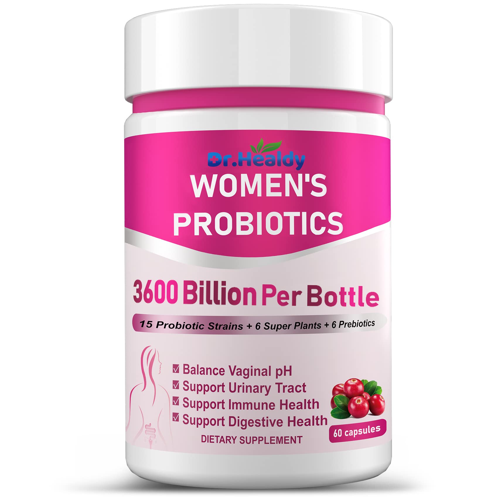 Vaginal Probiotics for Women, 120 Billion CFU Per Serving for Digestive, Vaginal, Immune and Urinary Tract Health, 15 Strains-60 ct, Gifts for Women