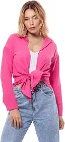 Camisa Social Feminina de Botão Manga Longa – Camisa Branca Estilo Alfaiataria para Trabalho, Escritório e Looks Elegantes BLU-006