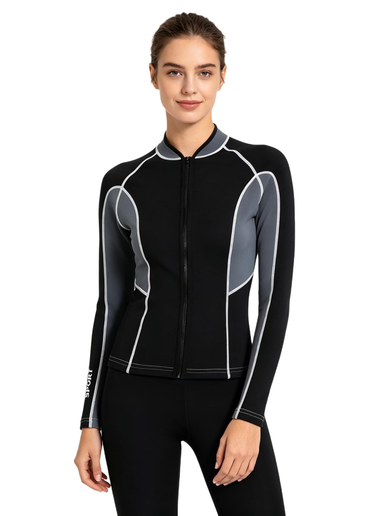 Agoky Donna Costumi Bagno in Neoprene Mm Adulti Immersione Donne Swimwear | Colletto Alto,Manica Lunga,Color Block,Paddle,Nuotando,Costume Da Bagno Per Surf Nuoto Immersione Spiaggia,Attività Acquatica