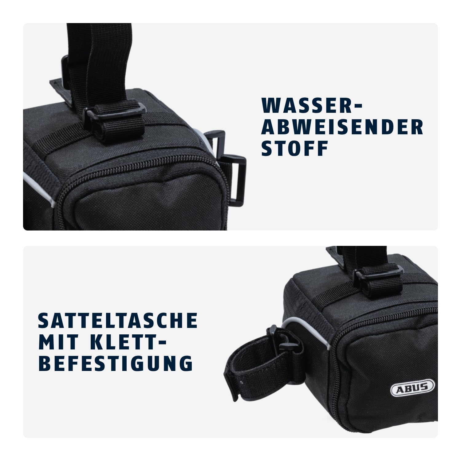 ABUS Satteltasche ST 5050 - Flexible Fahrrad-Satteltasche aus wasserabweisendem Material - Öffnung seitlich nach Links oder rechts - mit Klettbefestigung