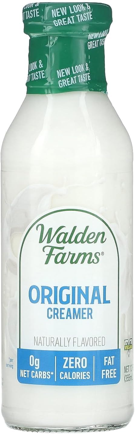 Walden Farms Original Coffee Creamer – Zero Calorie, Sugar Free, Keto & Fat Free Non-Dairy Creamer for Coffee, Lattes & Cold Brew – 12 oz Bottle