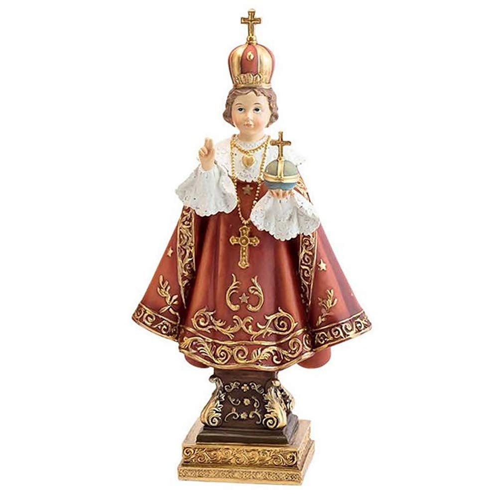 Figura Niño Jesús De Praga Adorno 22Cm. Resina Peana Decoración