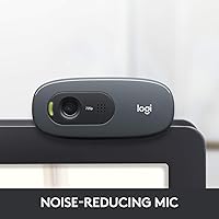 Vista 3 de Logitech C270 HD Webcam, 720p, Widescreen HD Video Calling, Light Correction, Noise-Reducing Mic, Works with Zoom, Nintendo Switch 2’s New GameChat